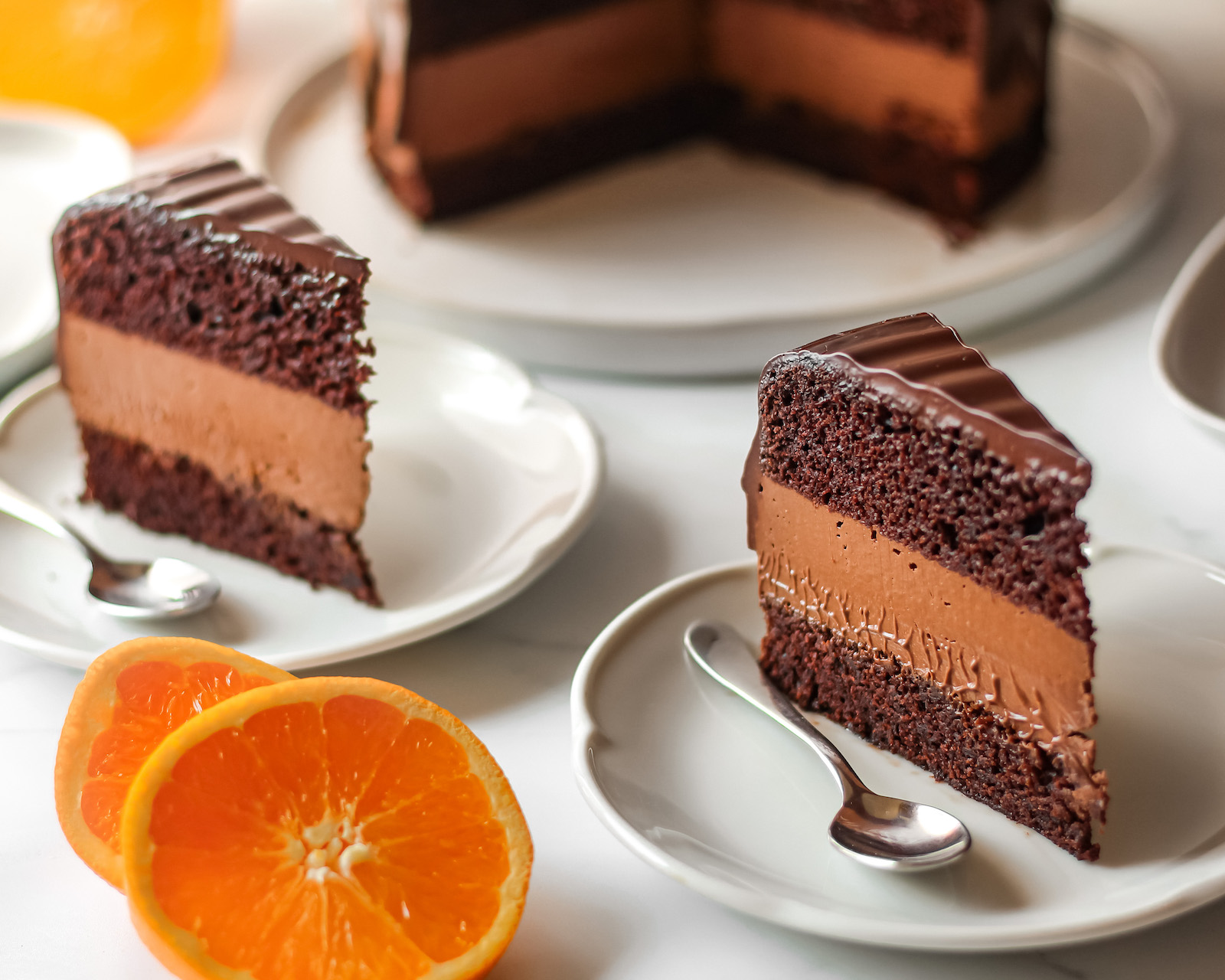 Vegan Chocolate Orange Mousse Cake