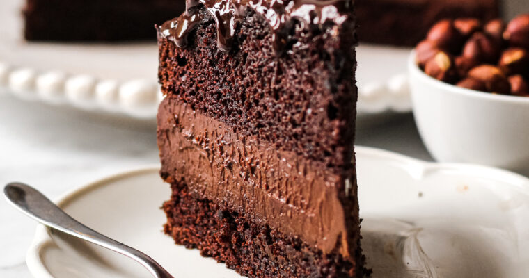 Chocolate Hazelnut Mousse Cake (vegan)